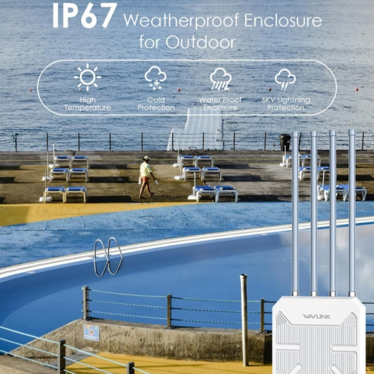 WAVLINK WN573HX3 AX3000 Waterproof Outdoor WiFi Wireless Outdoor Dual Band Router, US Plug, UK Plug, EU Plug, AU Plug WAVLINK WN573HX3 AX3000 Waterproof Outdoor WiFi Wireless Outdoor Dual Band Router, US Plug, UK Plug, EU Plug, AU Plug